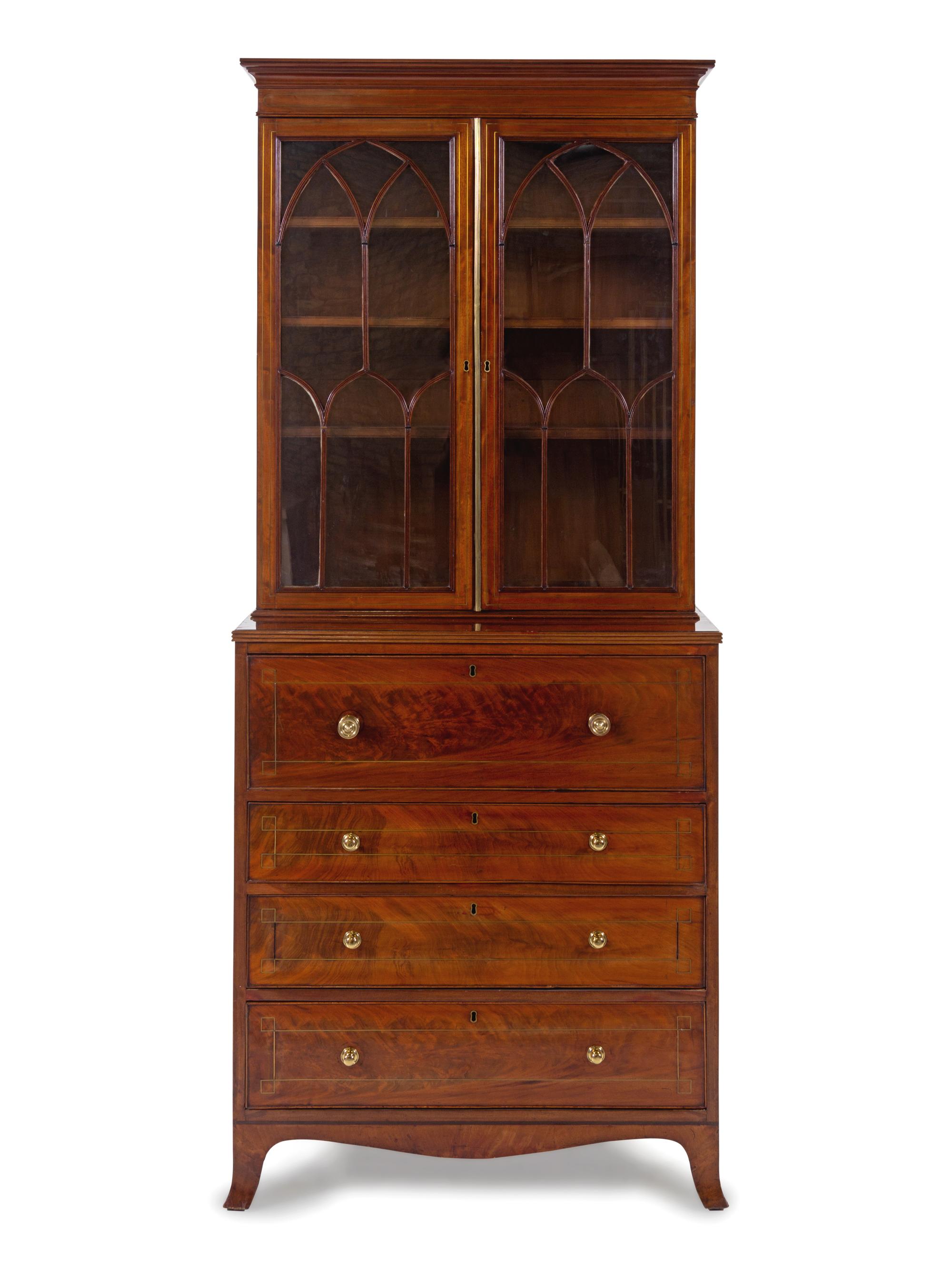 A Regency Mahogany Secretary Bookcase