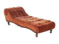 A Victorian Oak Veneered, Velvet Upholstered Fainting Couch