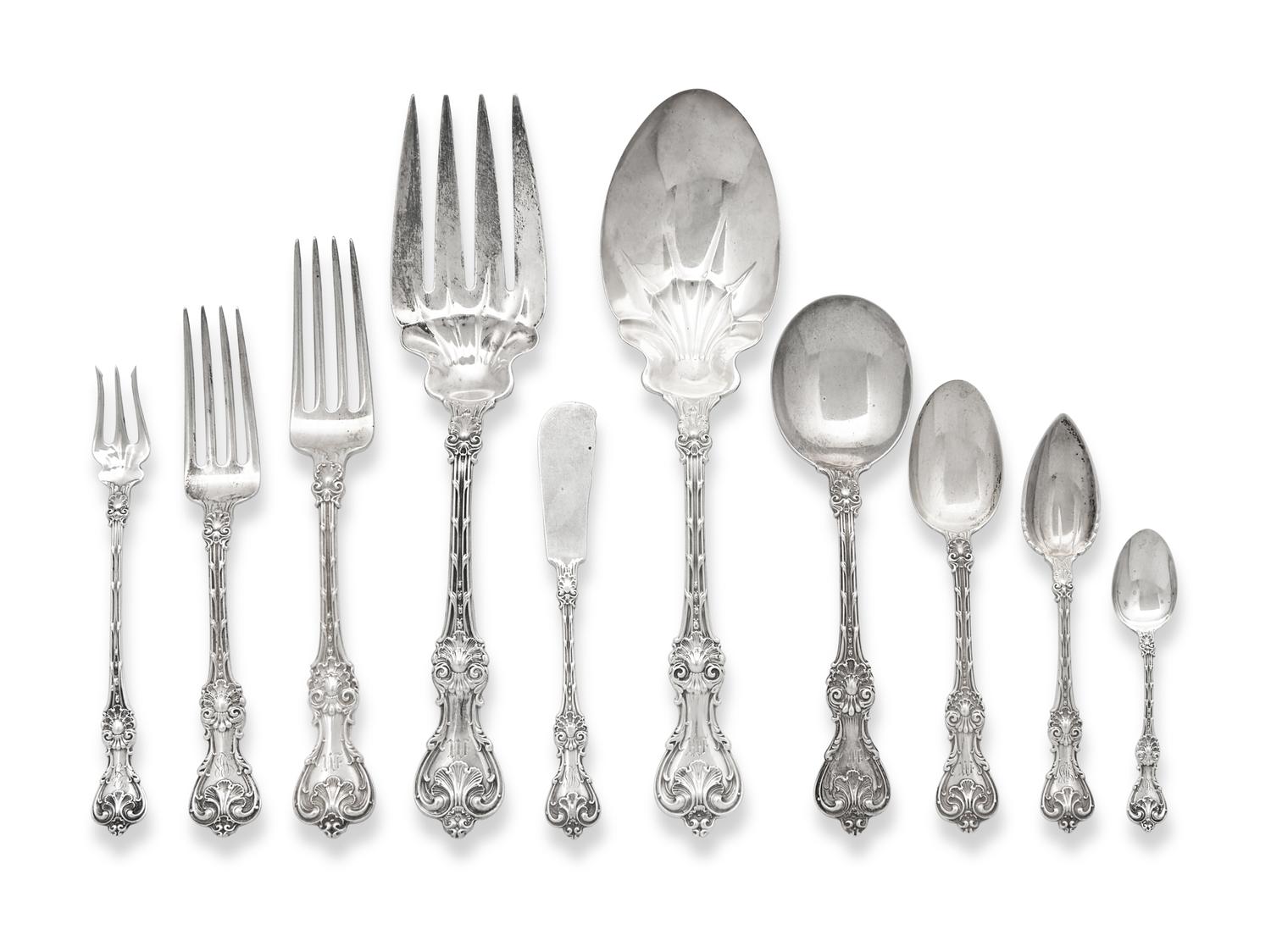 An Assembled American Silver Flatware Service