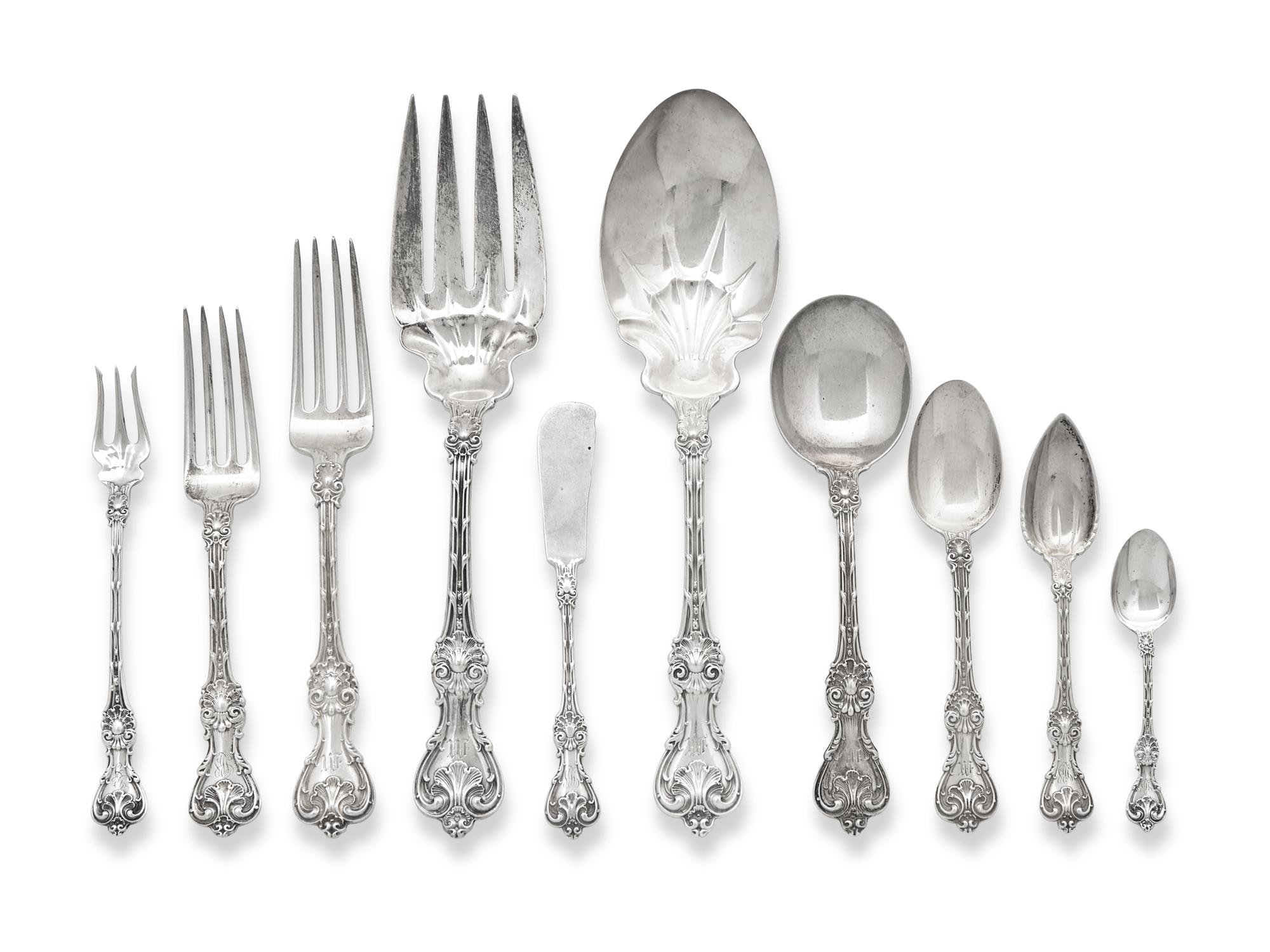 An Assembled American Silver Flatware Service