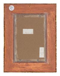 A Painted Porcelain Plaque in a Giltwood Frame