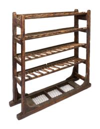 A Continental Oak and Bamboo Wine Rack