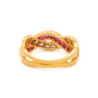 OSCAR HEYMAN & BROTHERS, DIAMOND AND RUBY RING