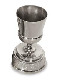 A Victorian Style Silver-Plated Tilting Pitcher and Goblet on Stand