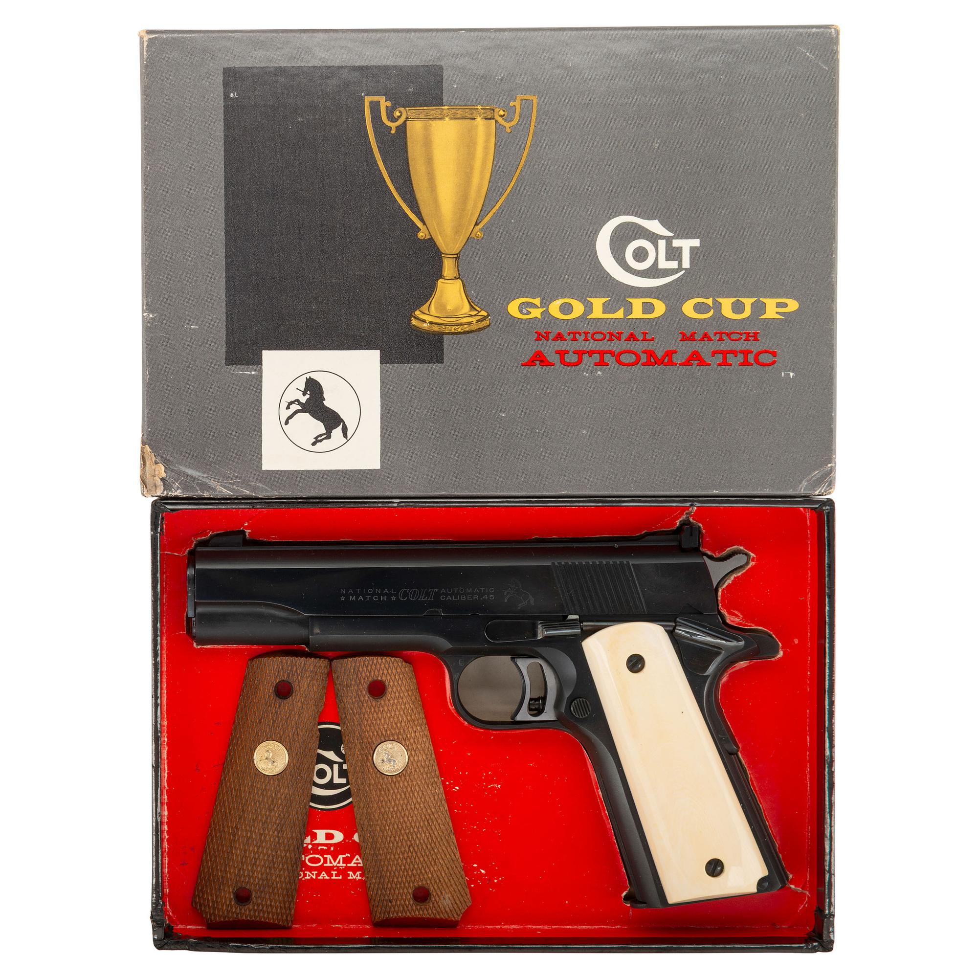 **Colt Gold Cup National Match Pre-Series 70 1911 Pistol in Box with Custom Grips