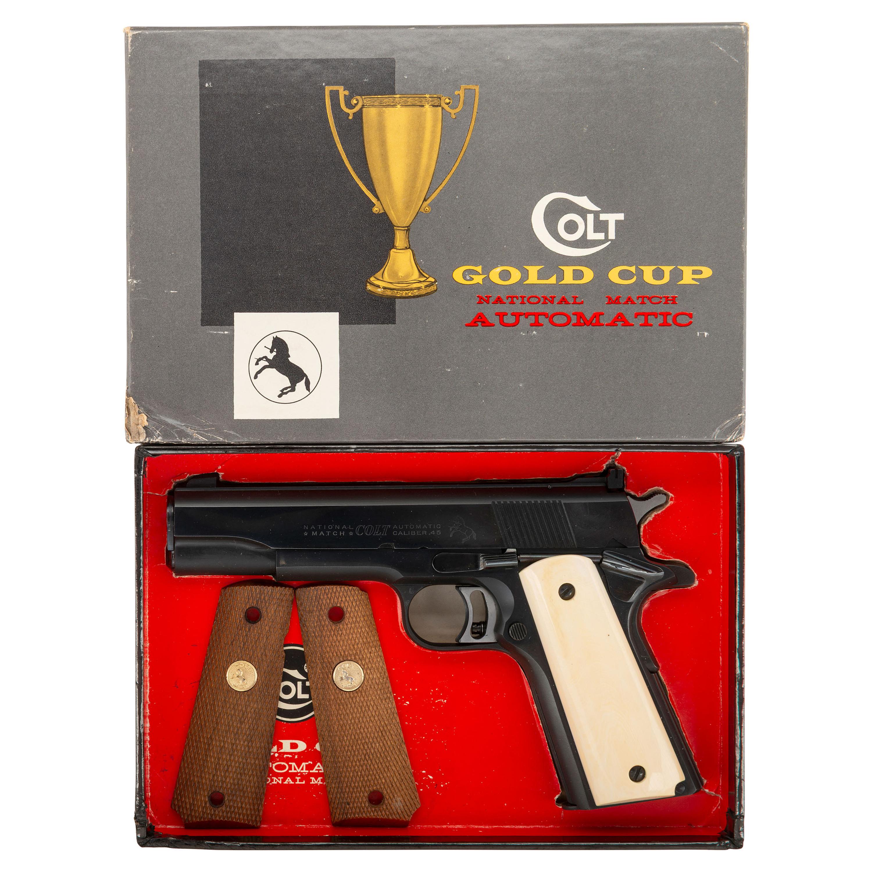 **Colt Gold Cup National Match Pre-Series 70 1911 Pistol in Box with Custom Grips