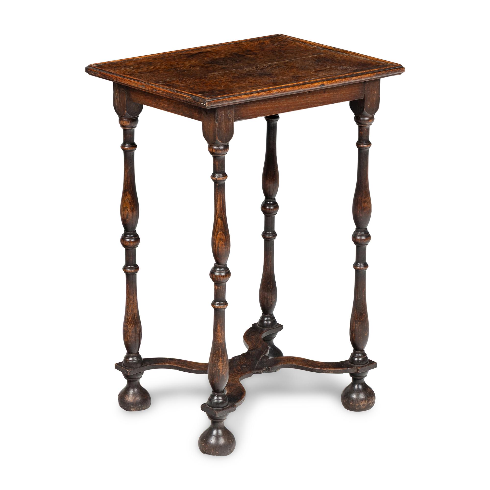 A William and Mary Oak End Table