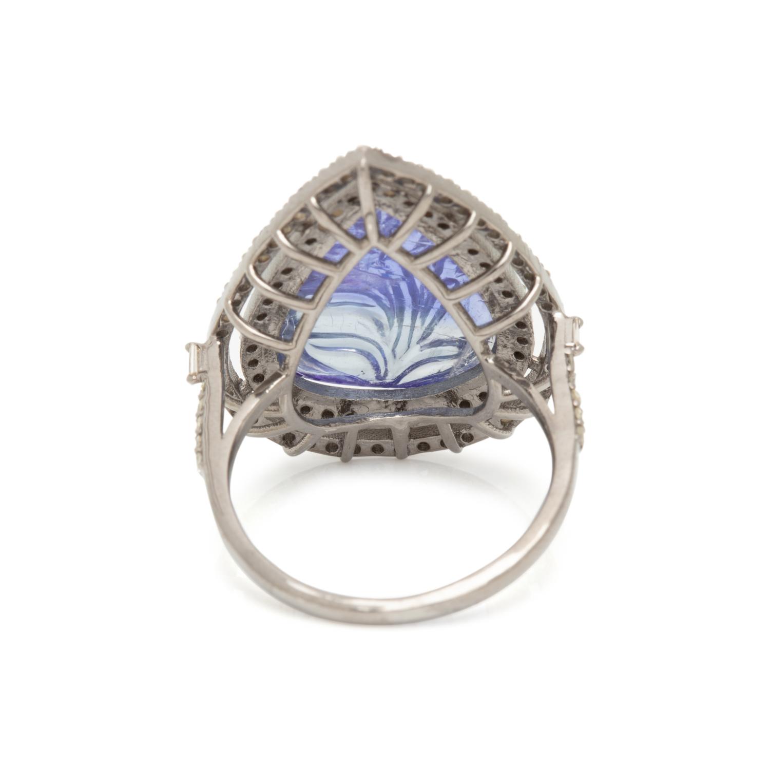 TANZANITE AND DIAMOND RING