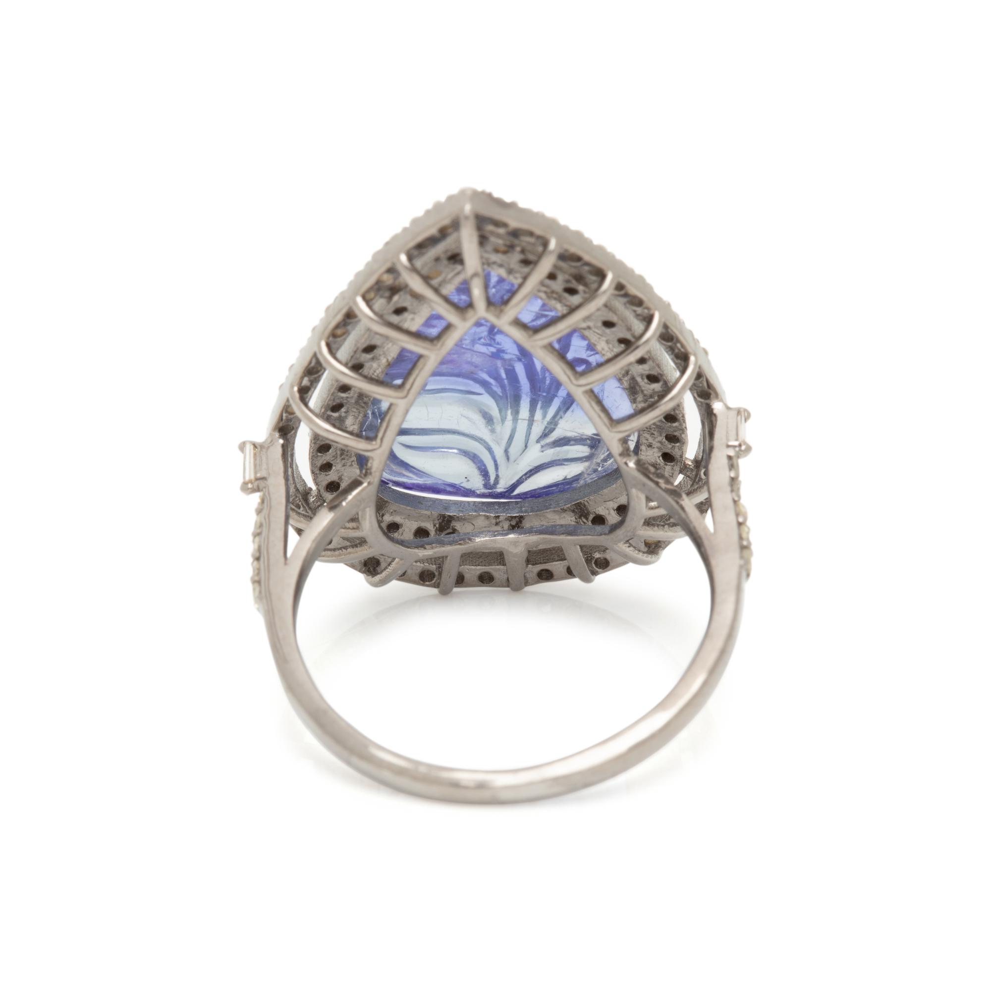 TANZANITE AND DIAMOND RING