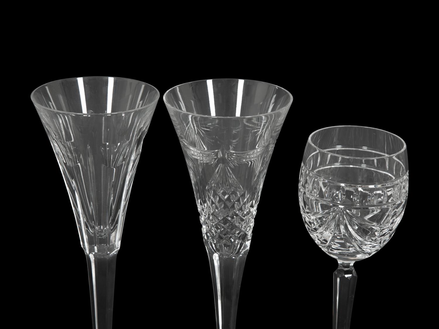 Three Sets of Waterford Cut Glass Stemware
