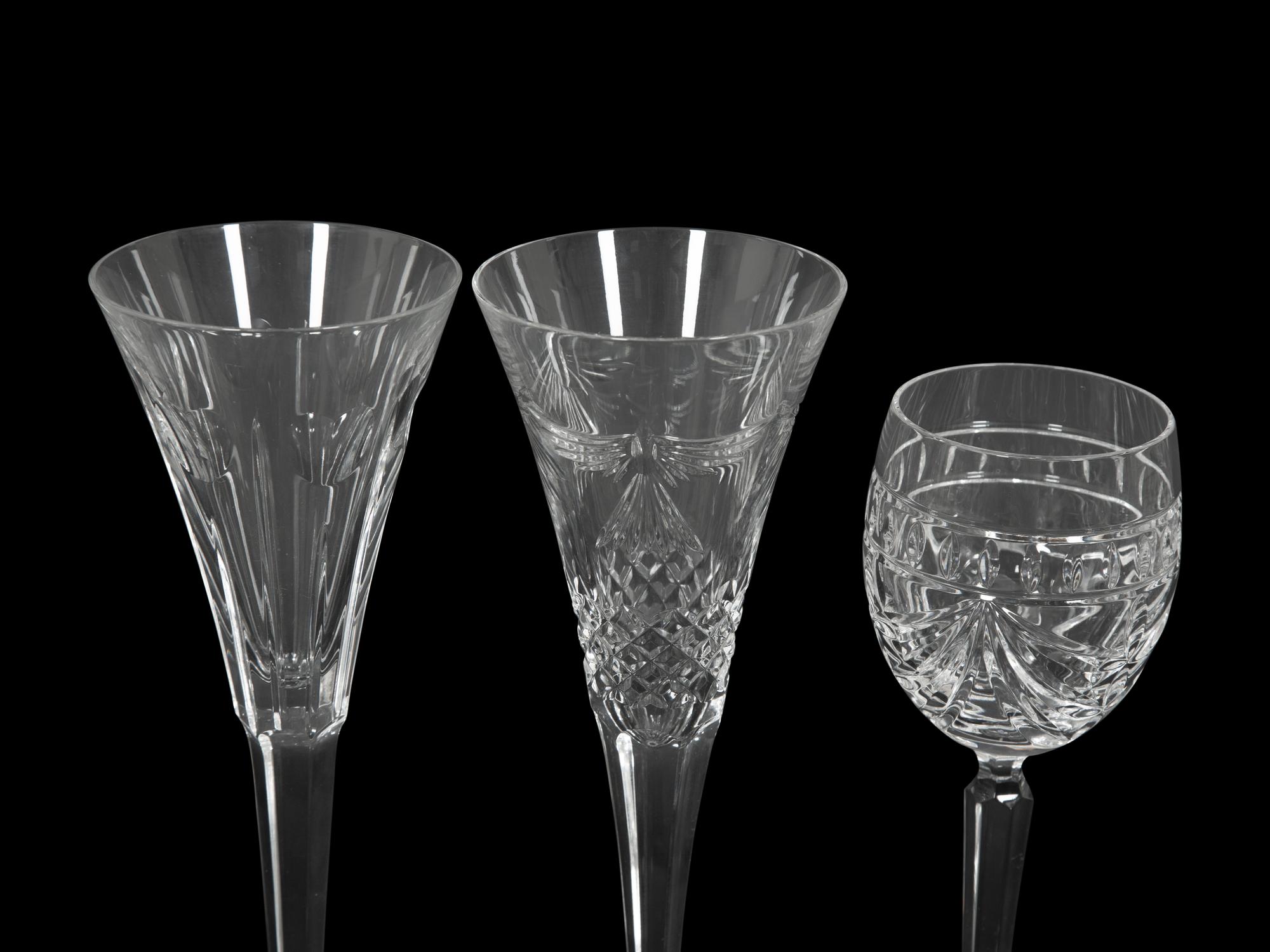 Three Sets of Waterford Cut Glass Stemware