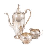 A Gorham Silver Three Piece Coffee Service