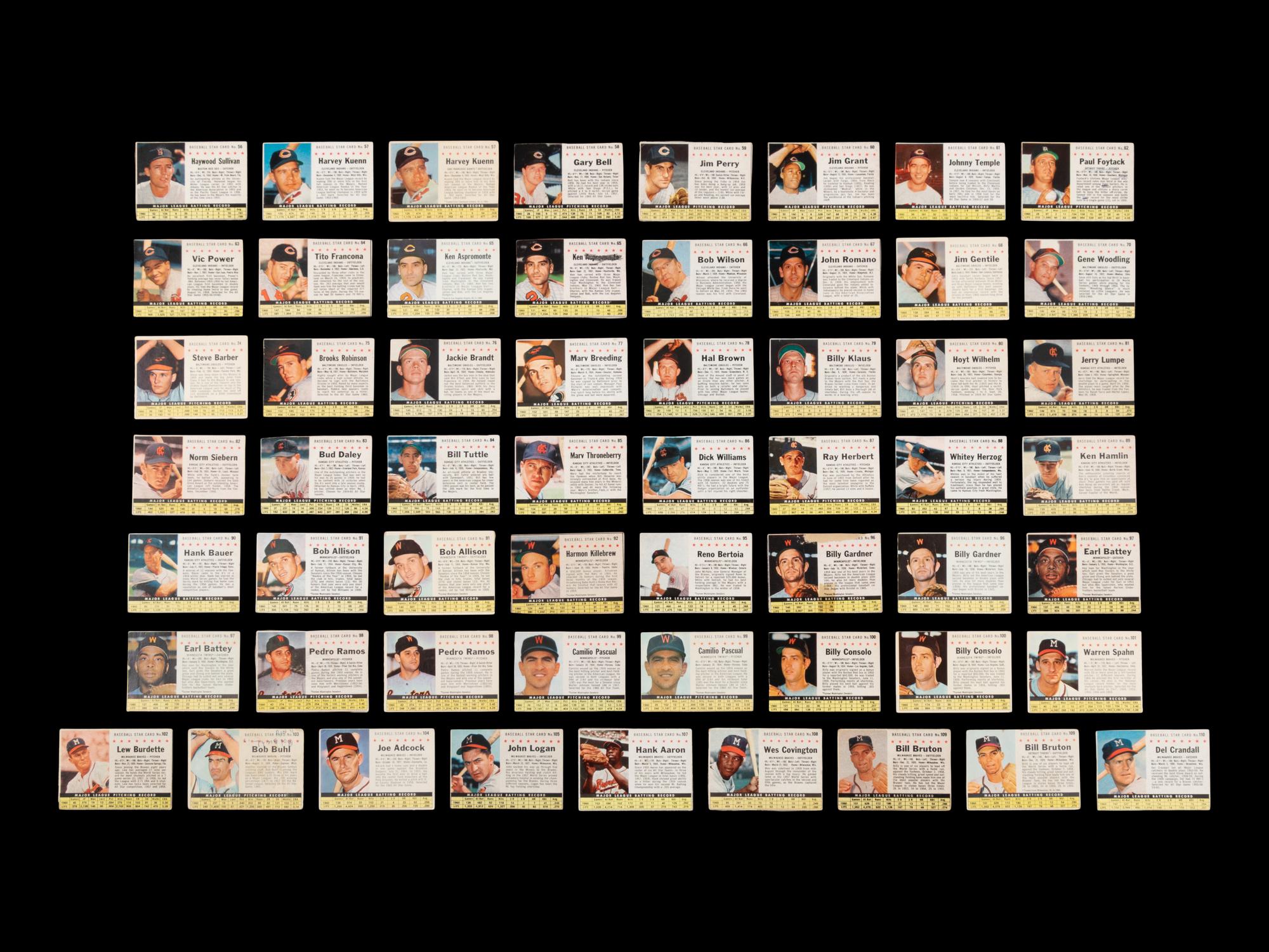 A Near Set of 1961 Post Cereal Baseball Cards (172/200)