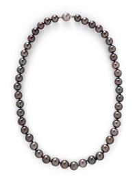 CULTURED TAHITIAN PEARL AND DIAMOND NECKLACE