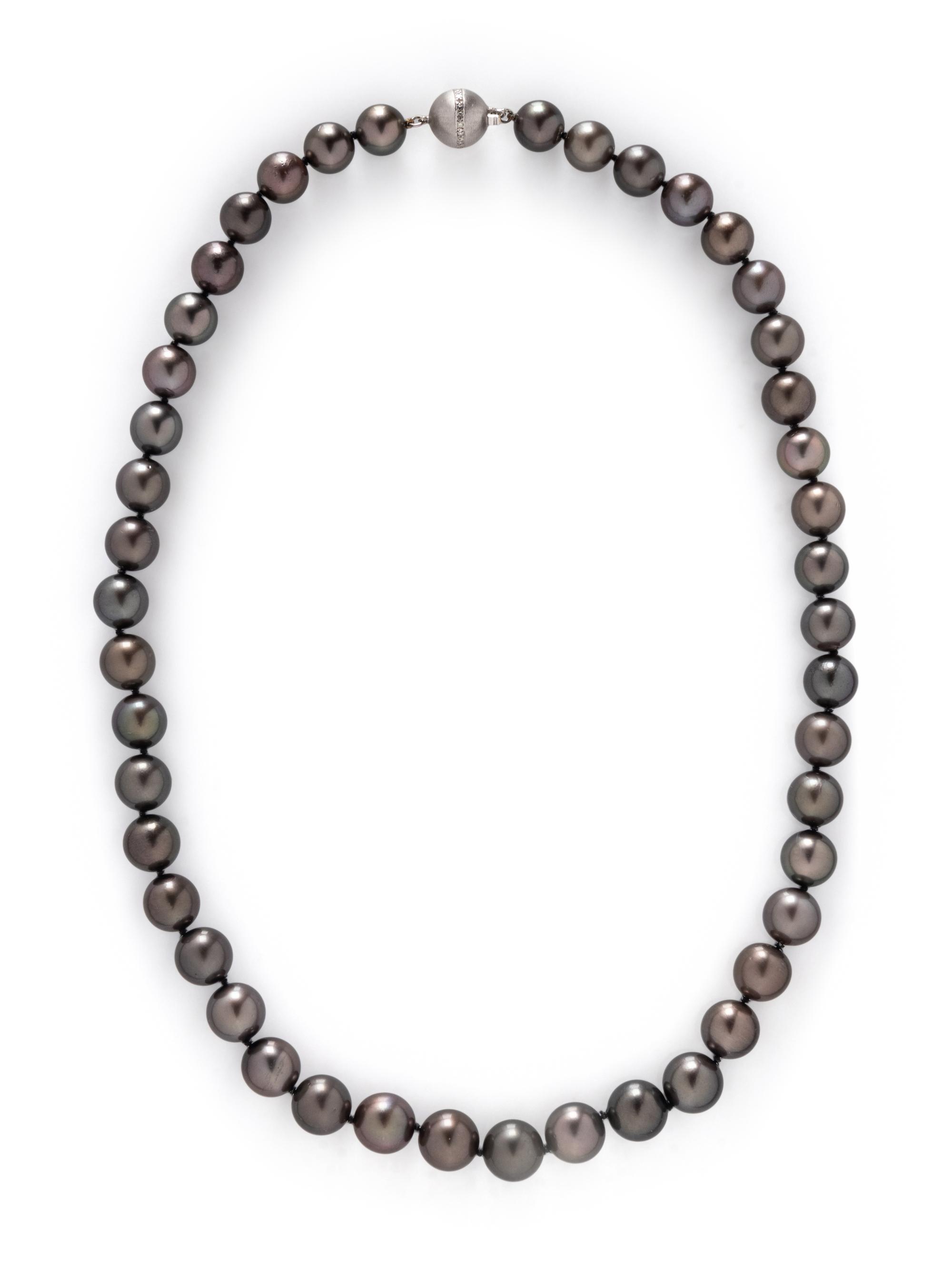 CULTURED TAHITIAN PEARL AND DIAMOND NECKLACE