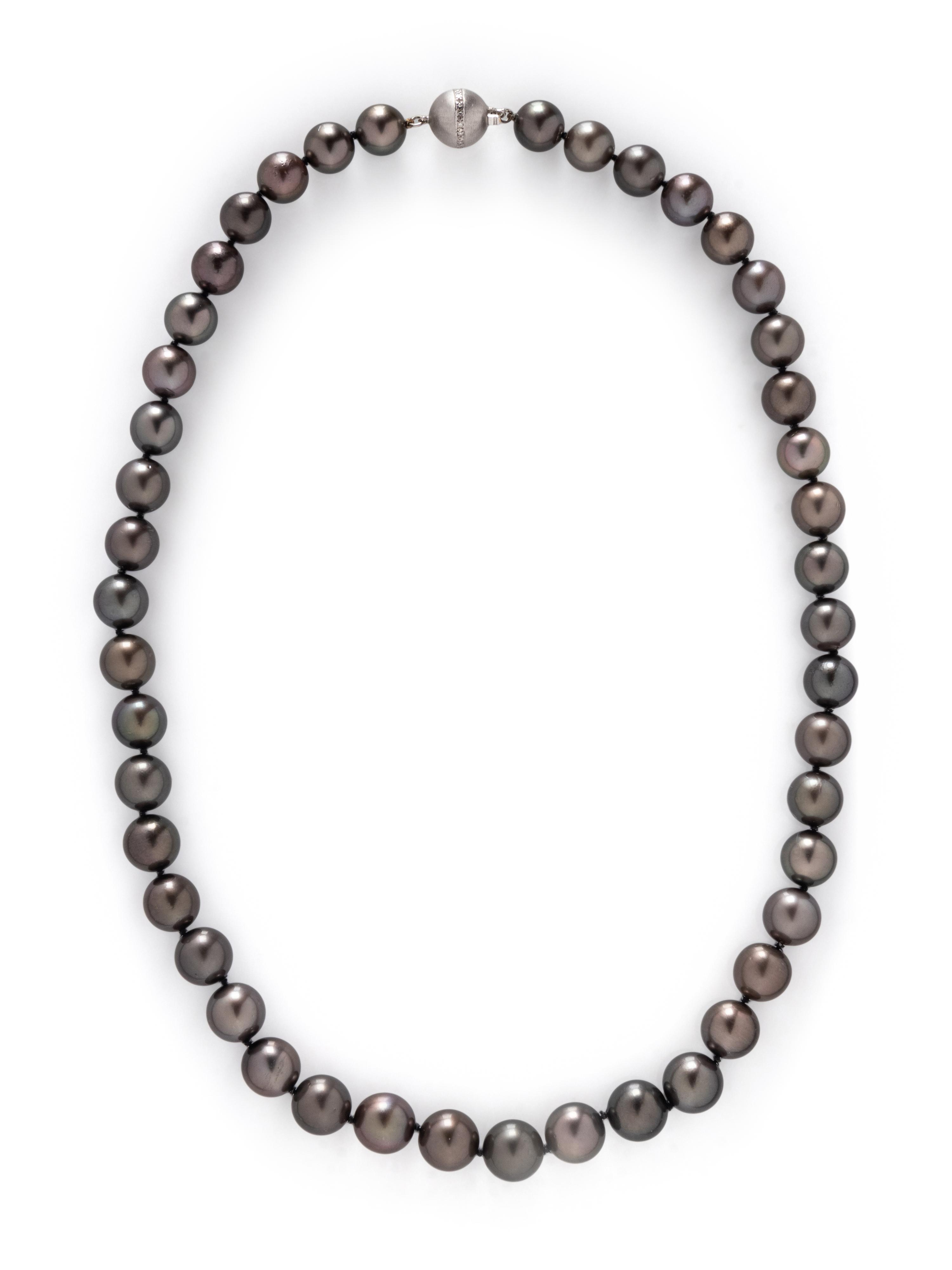 CULTURED TAHITIAN PEARL AND DIAMOND NECKLACE