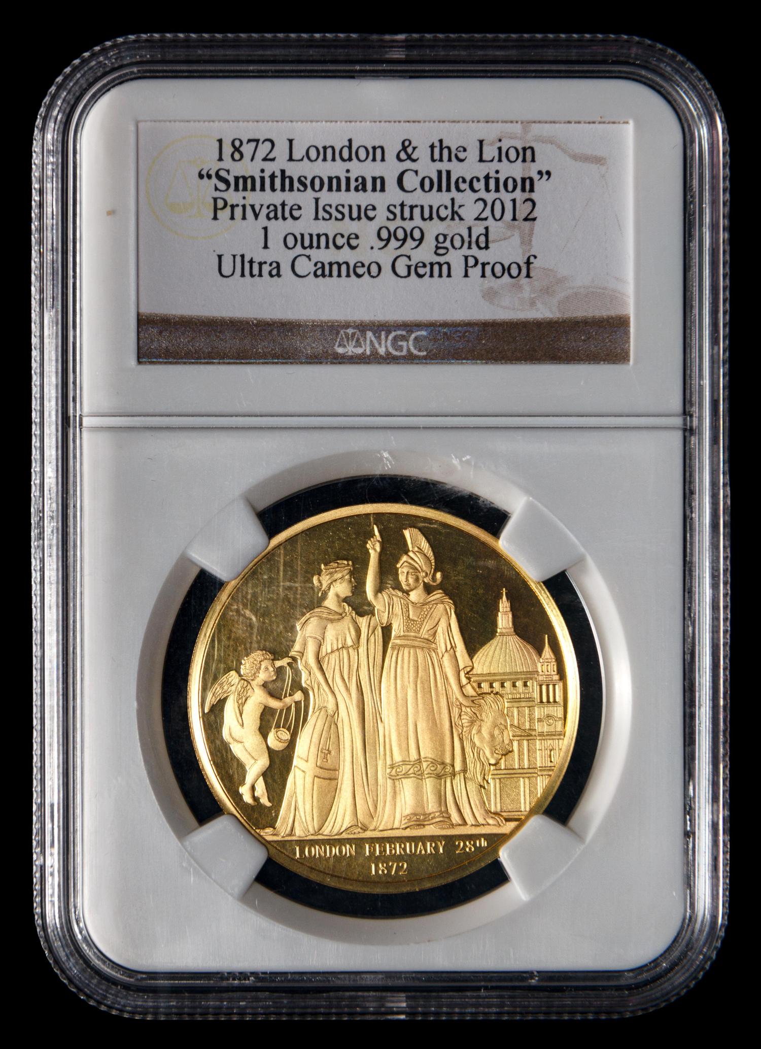 [PRIVATE ISSUE] A 2012 Smithsonian Collection: London and the Lion 1 oz. Gold Proof (NGC Ultra Cameo Gem Proof)