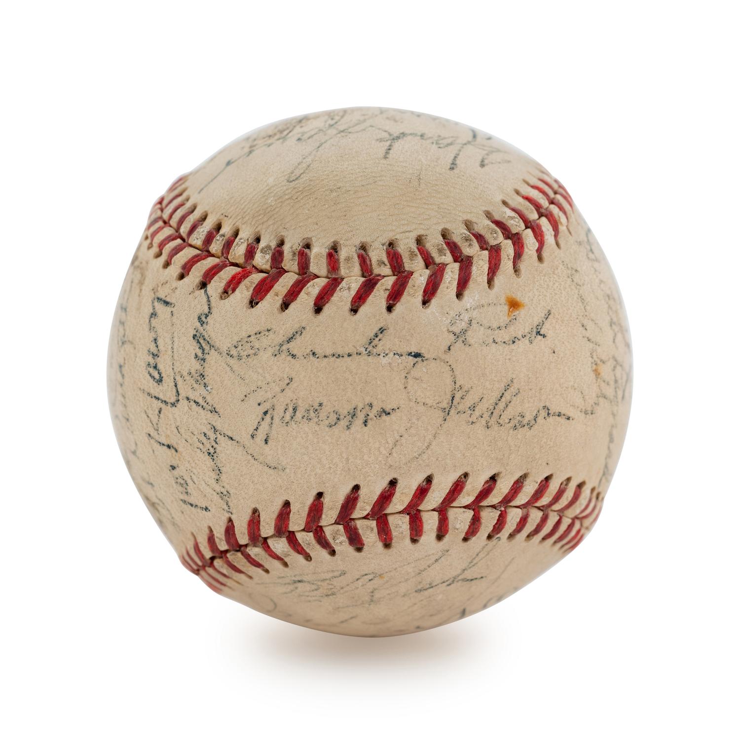 A 1951 Chicago Cubs Team Signed Baseball, 28 Signatures, Including Chuck Connors (BAS Beckett Authentication Services Certified),