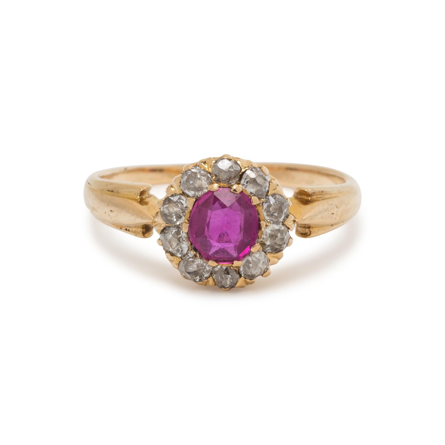 ANTIQUE, RUBY AND DIAMOND RING