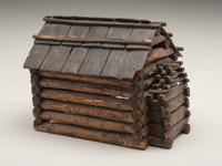 [LINCOLN, Abraham (1809-1865)]. Folk art log cabin depicting Abraham Lincoln's birthplace.