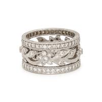 COLLECTION OF DIAMOND AND PLATINUM STACKING BAND RINGS