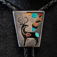 Zuni Silver and Mosaic Inlay Bolo Tie