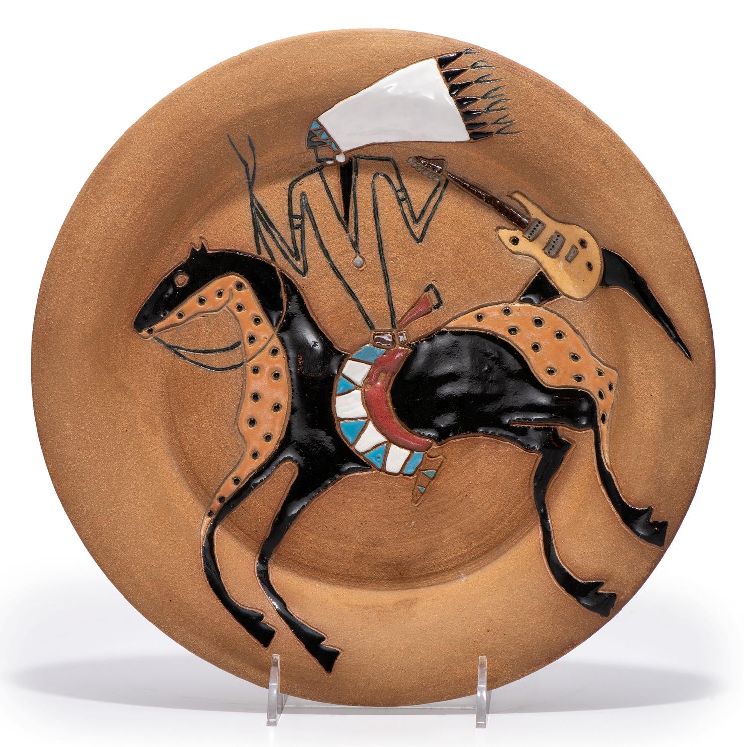 Fortunate Rider, Pottery Plate