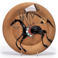Fortunate Rider, Pottery Plate