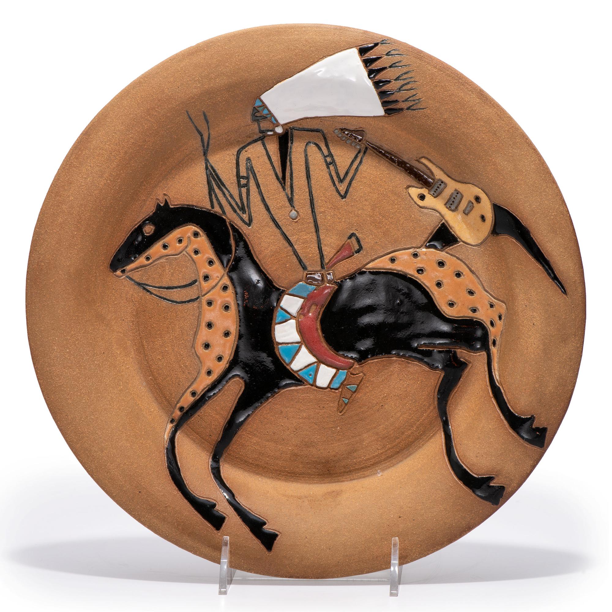 Fortunate Rider, Pottery Plate