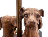A Carved Wood Greyhound Group Mounted as a Table Lamp