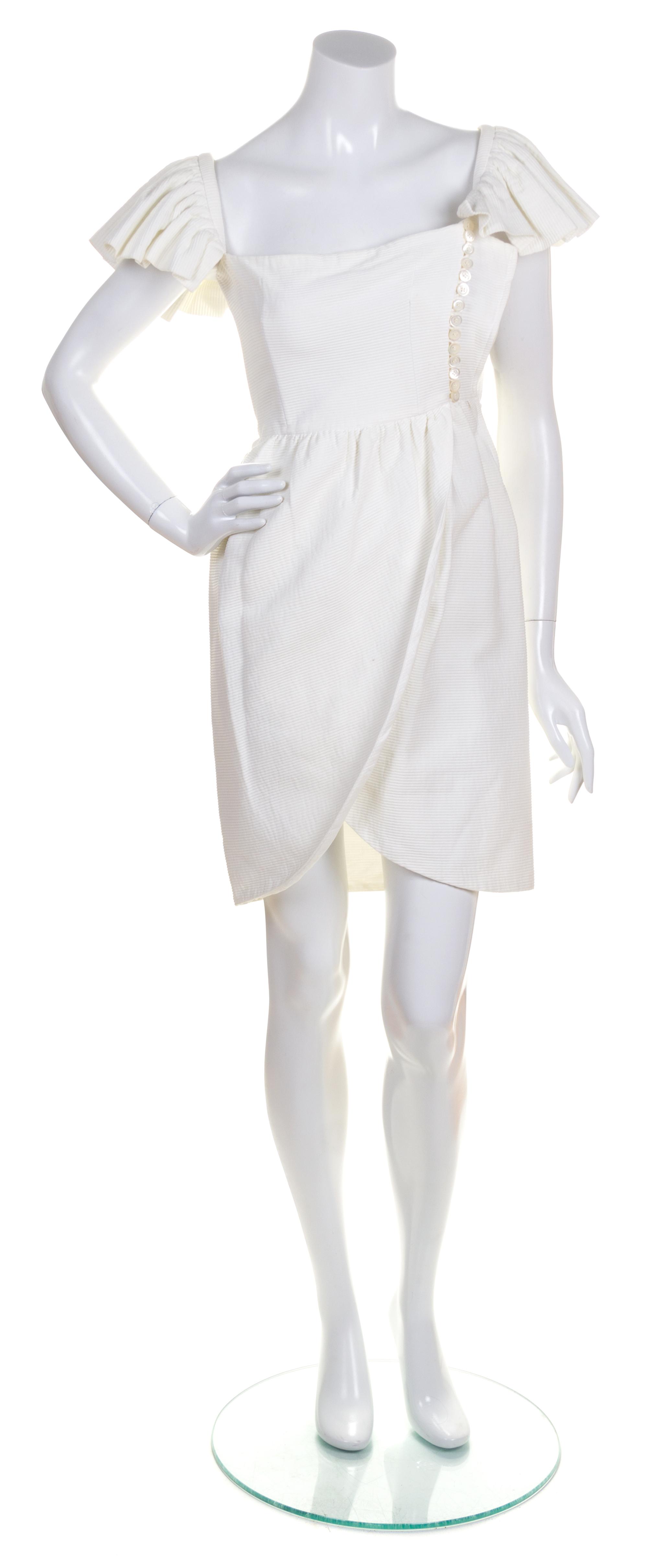 A Lanvin White Cotton Ribbed Dress,