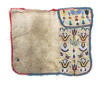 A Pair of Metis Beaded Leggings Height 16 1/4 inches.