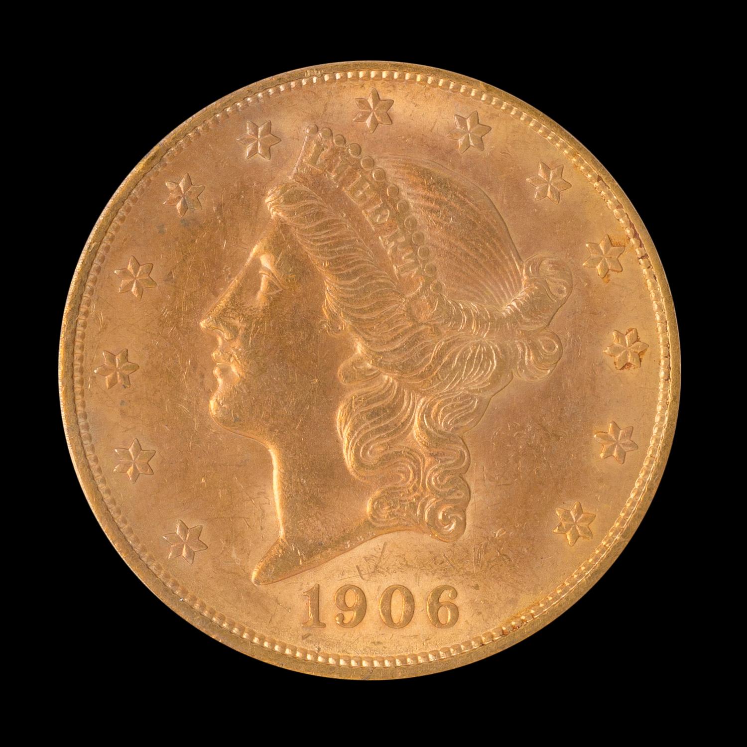 A United States 1906 Liberty Head $20 Gold Coin