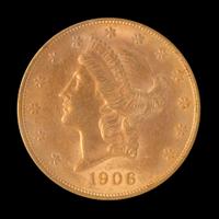 A United States 1906 Liberty Head $20 Gold Coin