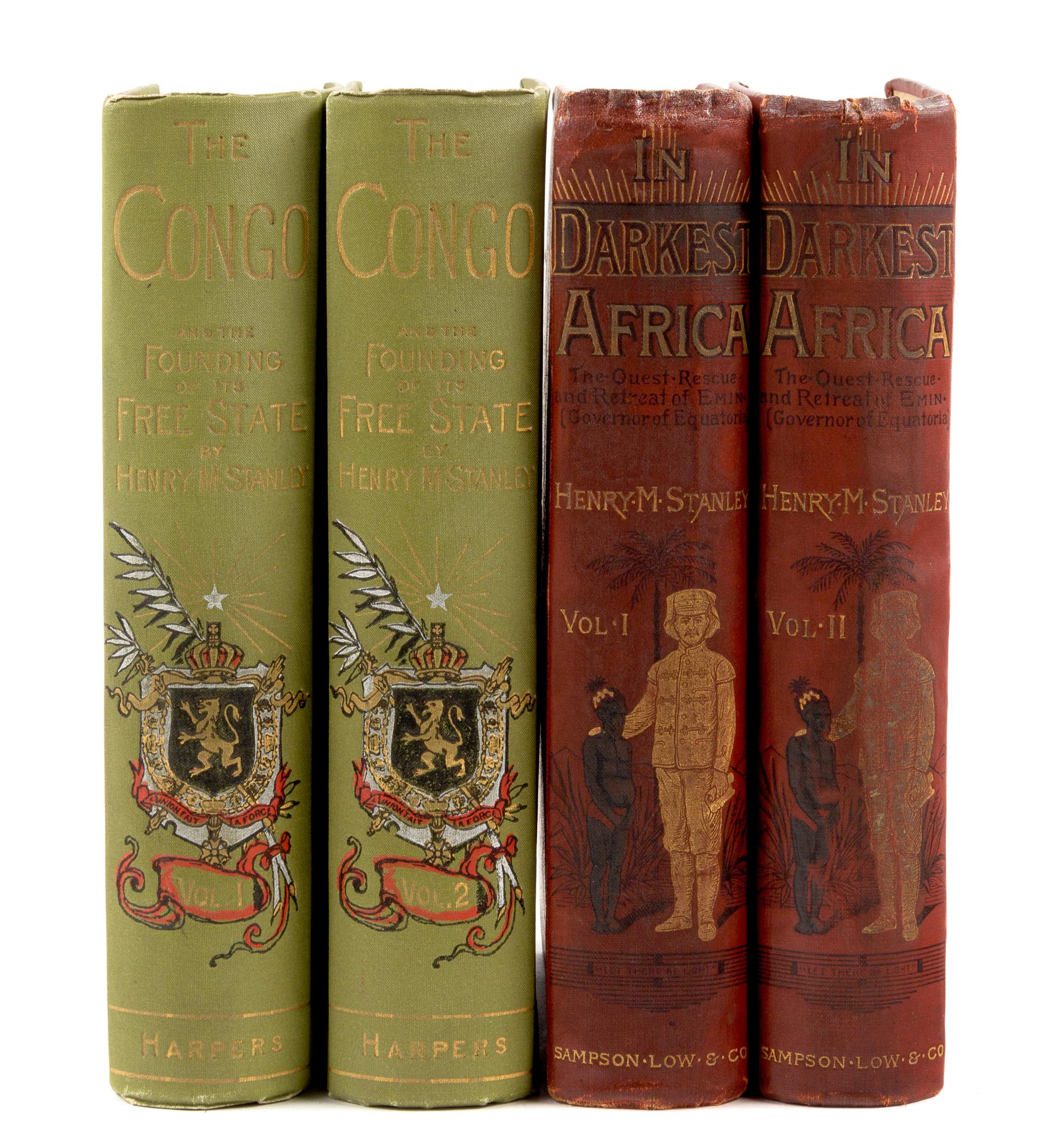 STANLEY, Henry Morton, Sir (1841-1904). The Congo and the Founding of its Free State. New York: Harper & Bros., 1885. 2 volumes, 8vo. E