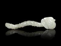A Chinese White Jade Ruyi Scepter