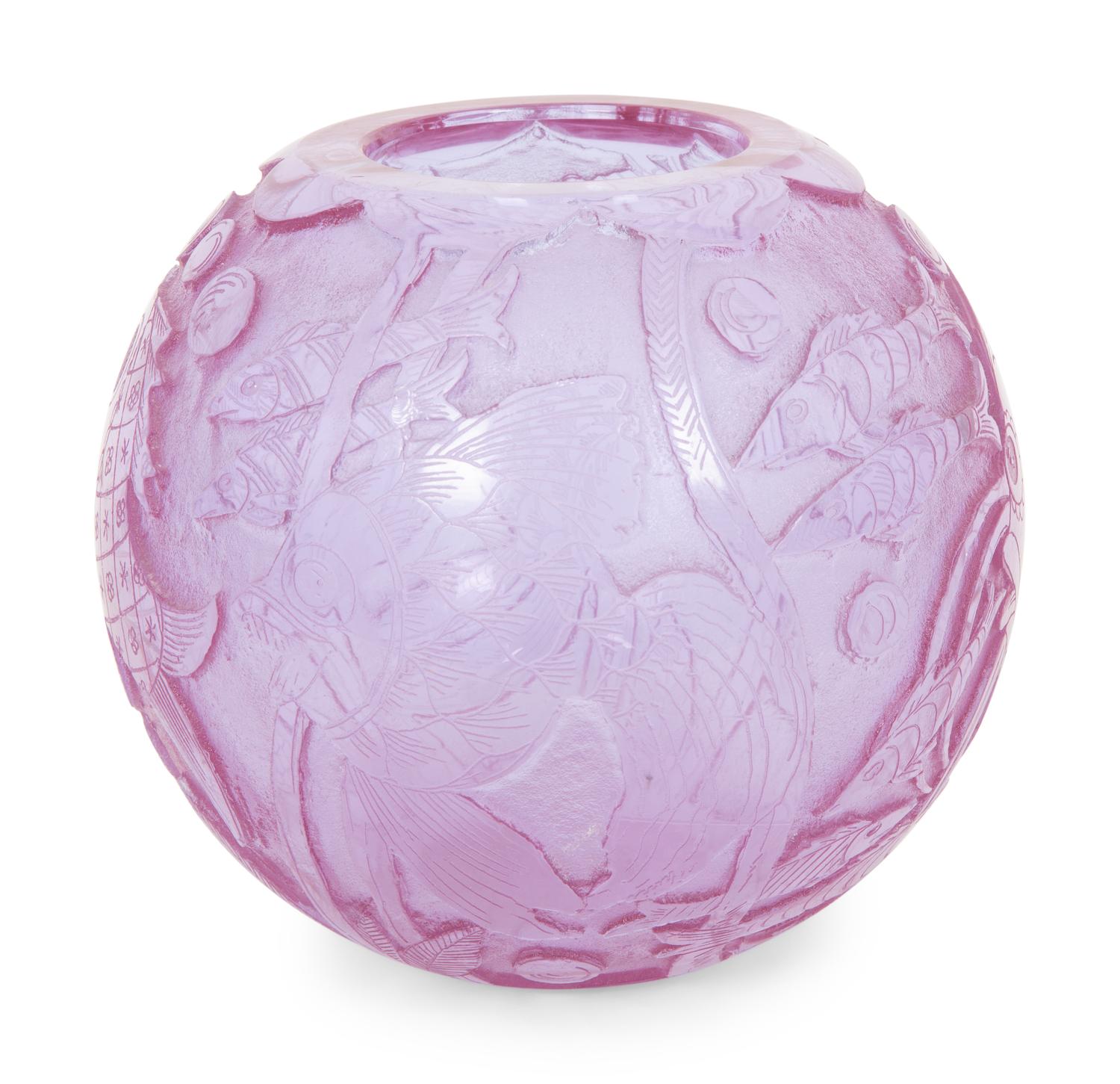 A Moser Art Deco Amethyst Glass Vase by Heinrich Hussman (1899-1982)