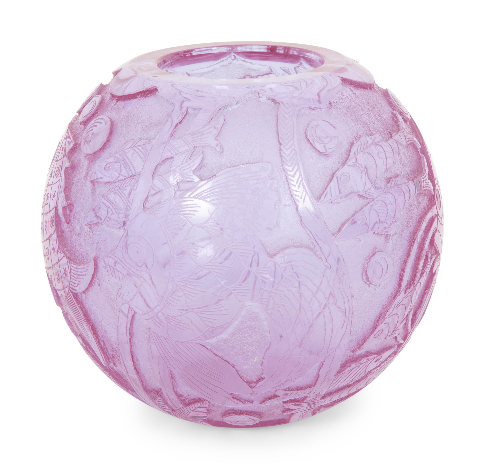 A Moser Art Deco Amethyst Glass Vase by Heinrich Hussman (1899-1982)