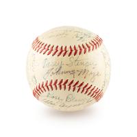 A 1952 New York Yankees Team Signed Autograph Baseball Including Mickey Mantle (Beckett Authentication Services)
