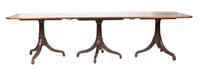 An English Triple Pedestal Dining Table Height 29 x width 48 x length 114 inches. — 20TH CENTURY