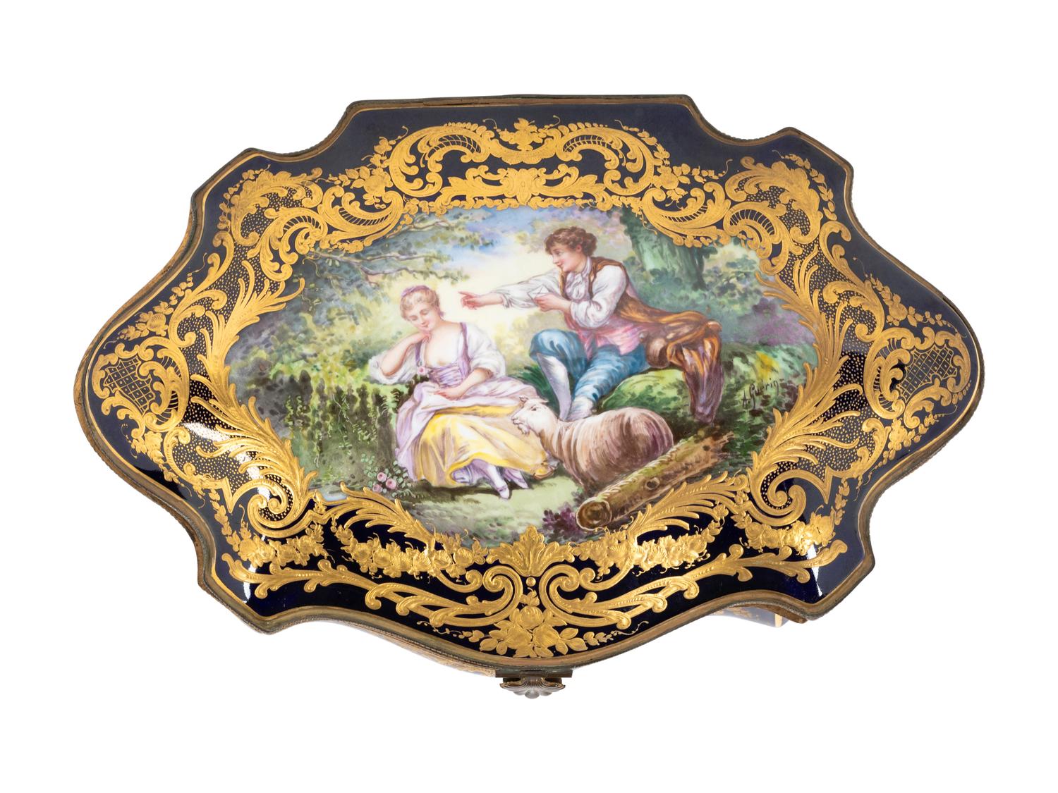 A Sèvres Style Porcelain Table Casket