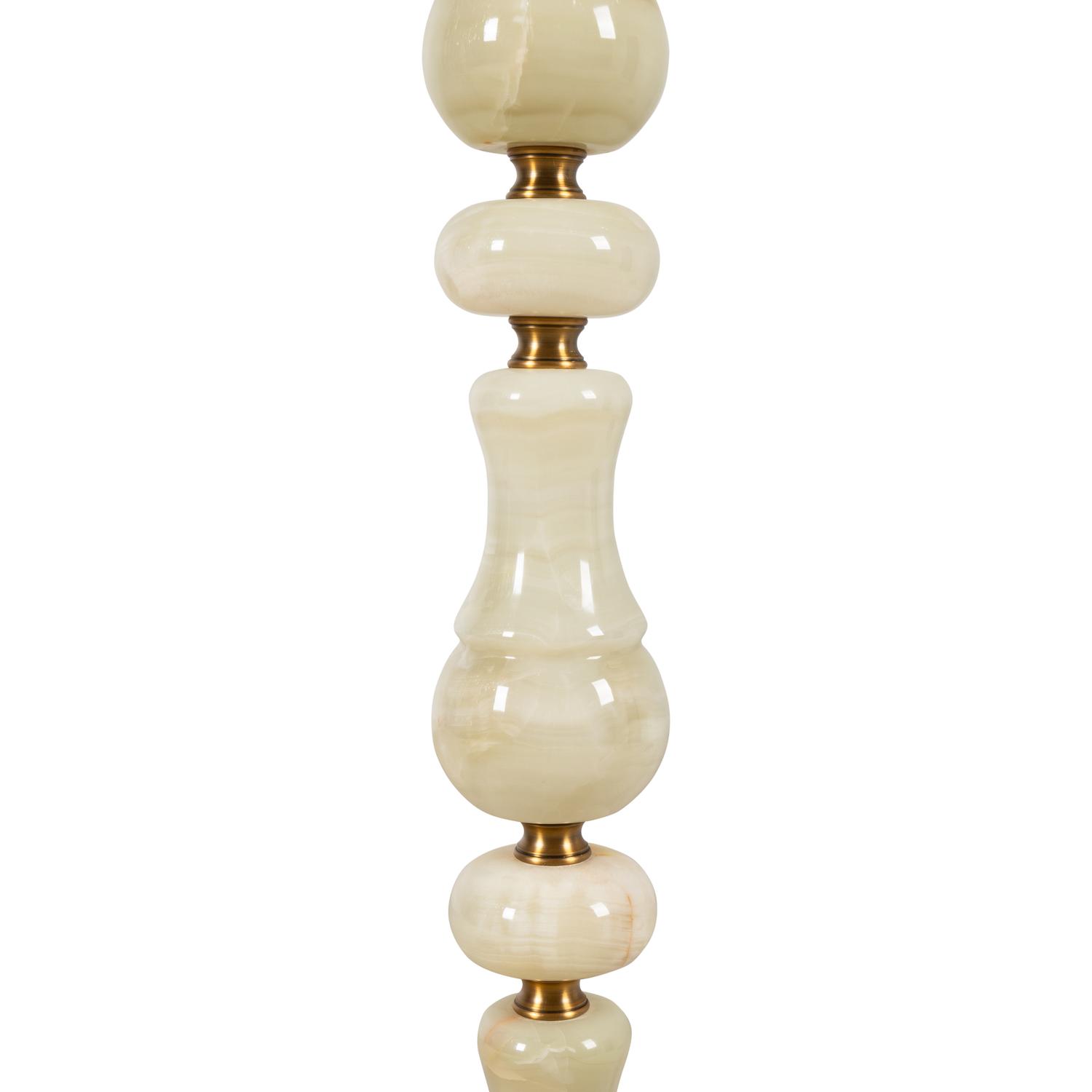 A Pair of Brass Mounted Onyx Nine-Light Torchères