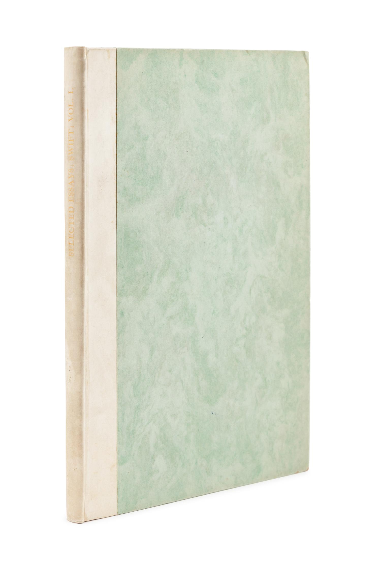 [GOLDEN COCKEREL PRESS]. SWIFT, Jonathan (1667-1745). Selected Essays . Waltham Saint Lawrence, Berkshire: Golden Cockerel Press, 1925.