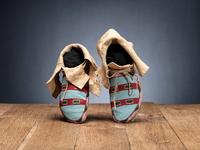 Crow Beaded Hide Hightop Moccasins