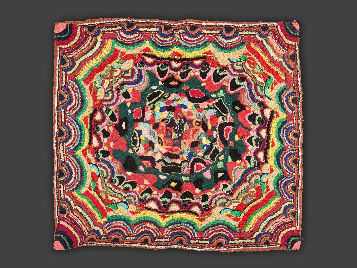 An American Abstract Hooked Rug
