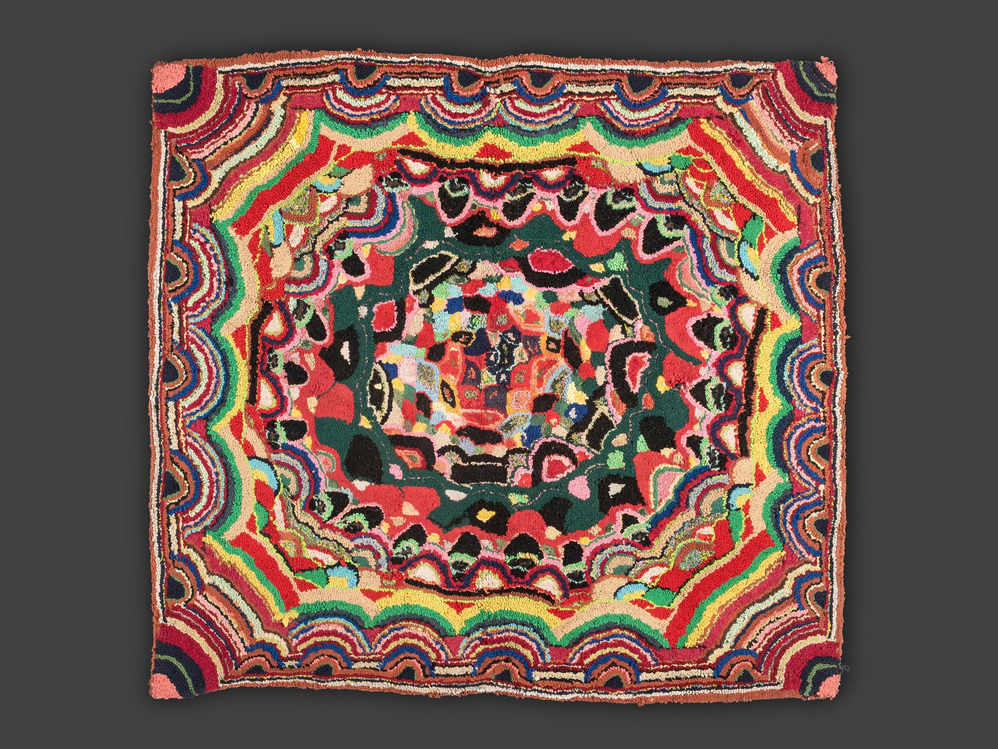 An American Abstract Hooked Rug