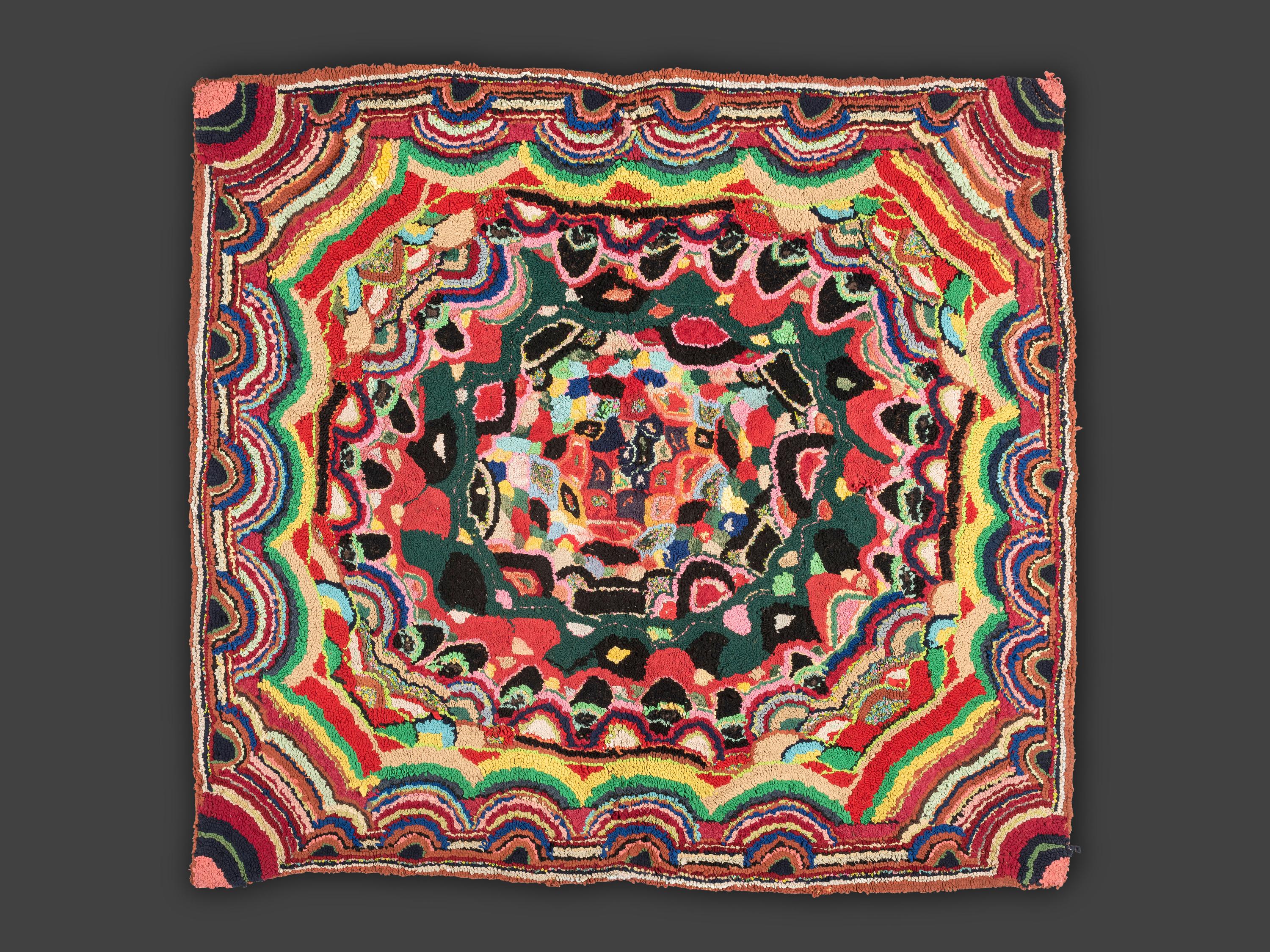 An American Abstract Hooked Rug