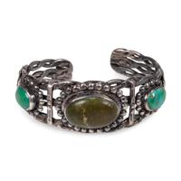 Southwestern-Style Silver and Turquoise Cuff Bracelet