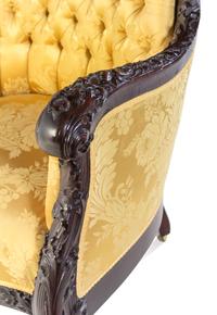 A Karpen Carved Mahogany Three-Piece Parlor Suite