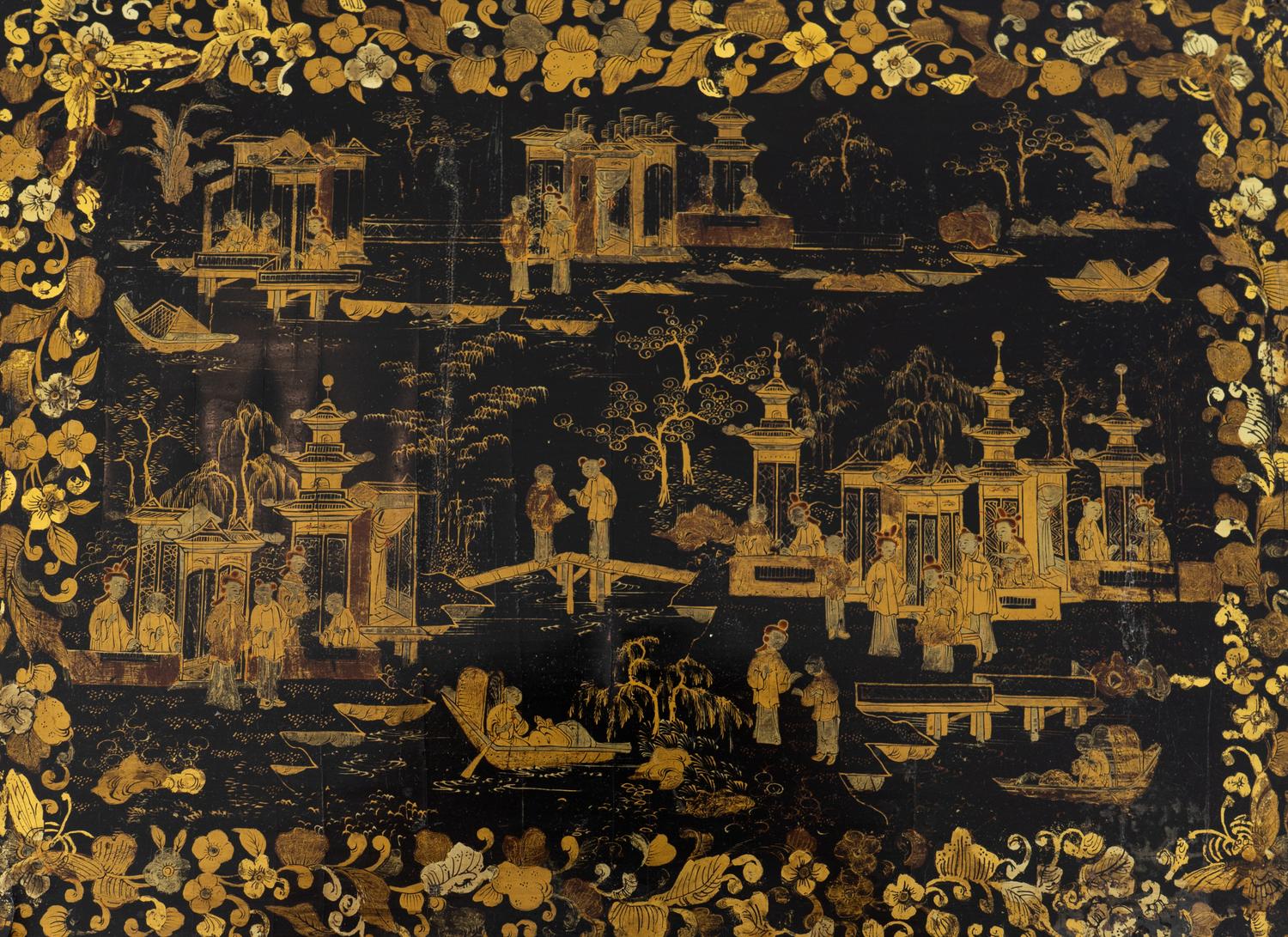 A Nest of Four Chinese Export Gilt-Decorated Black Lacquer Tables — 19TH CENTURY